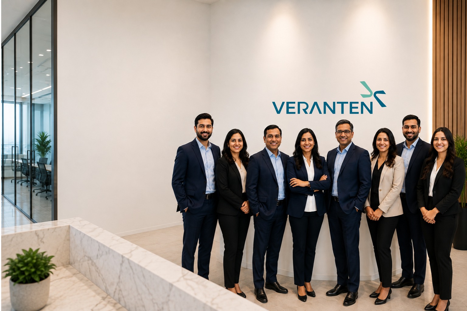 The Veranten team at the company's office